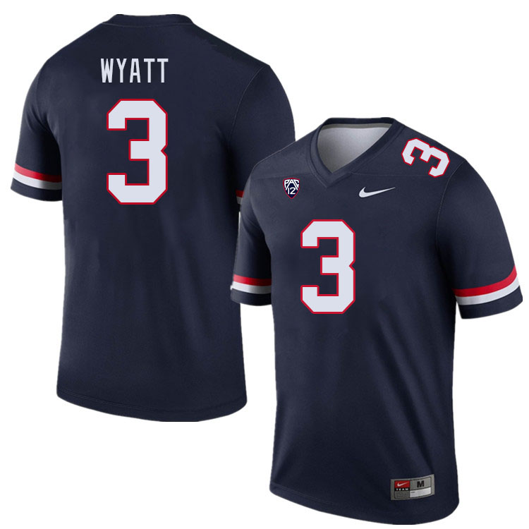 Men #3 Dylan Wyatt Arizona Wildcats College Football Jerseys Stitched Sale-Navy - Click Image to Close